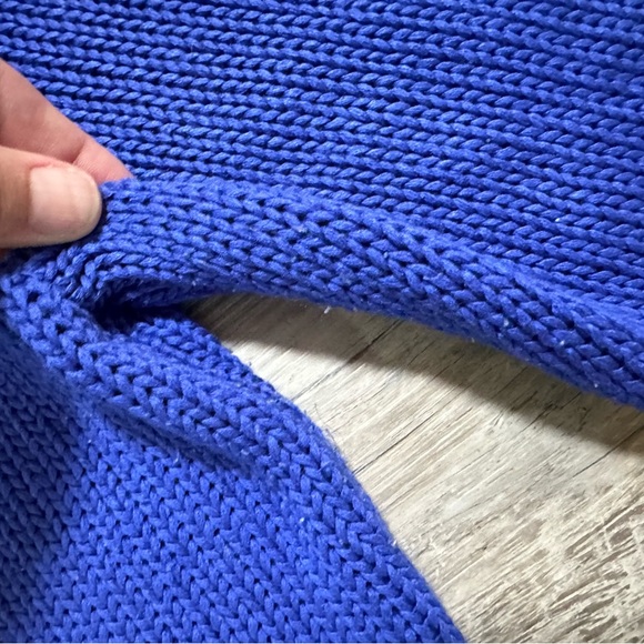 Lauren Ralph Lauren Royal Blue Open Knit Heavy Crewneck Sweater, Women’s Medium - Picture 3 of 7